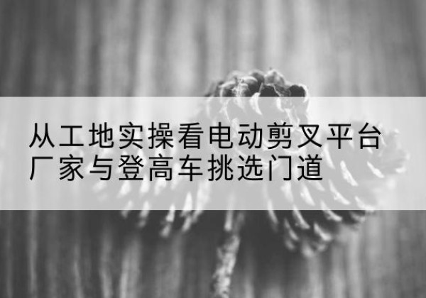 清河电动剪叉升降平台厂家-从工地实操看电动剪叉平台厂家与登高车挑选门道