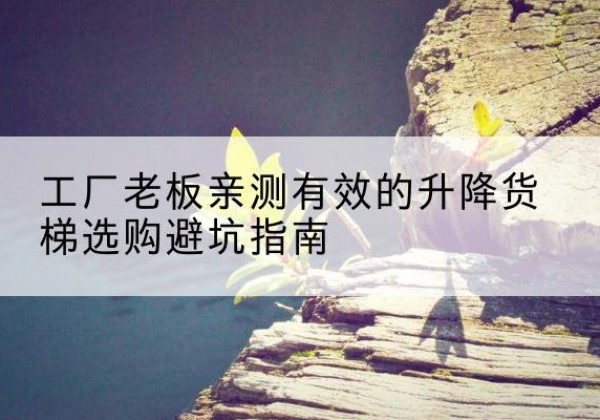 清河升降货梯怎么选-工厂老板亲测有效的升降货梯选购避坑指南